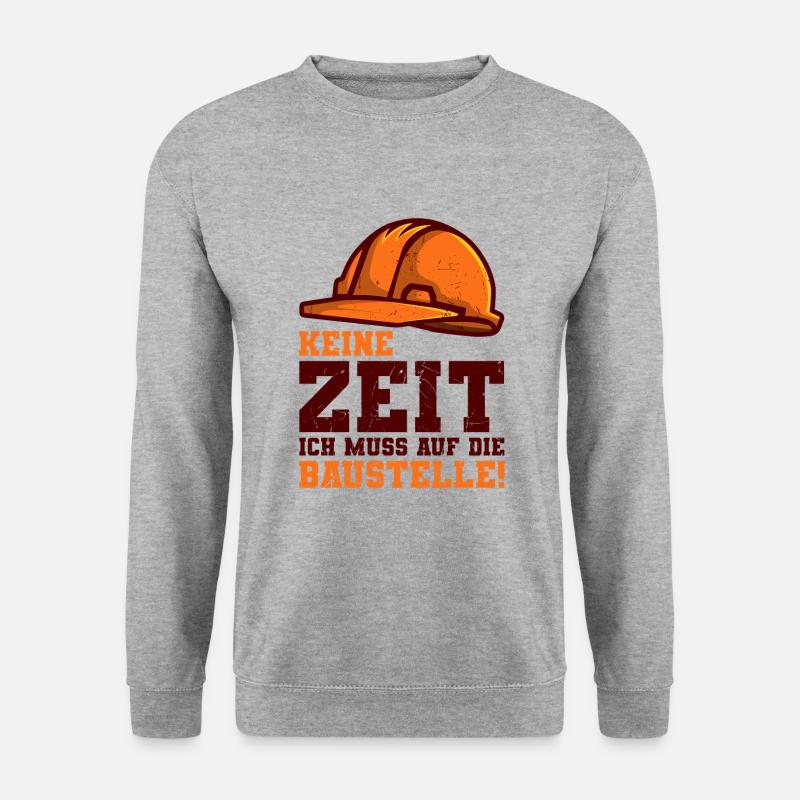 Geschenke-Idee zum Richtfest für Bauherr Baustelle - Unisex Pullover - Weißgrau meliert