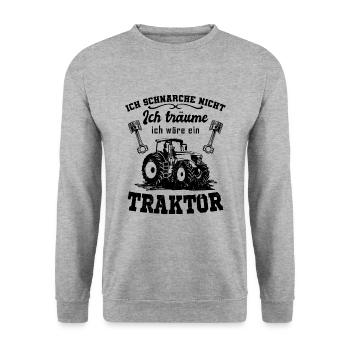 Traktor - Unisex Pullover - Weißgrau meliert - Vorne - Alina (178cm) & Michal (187cm)