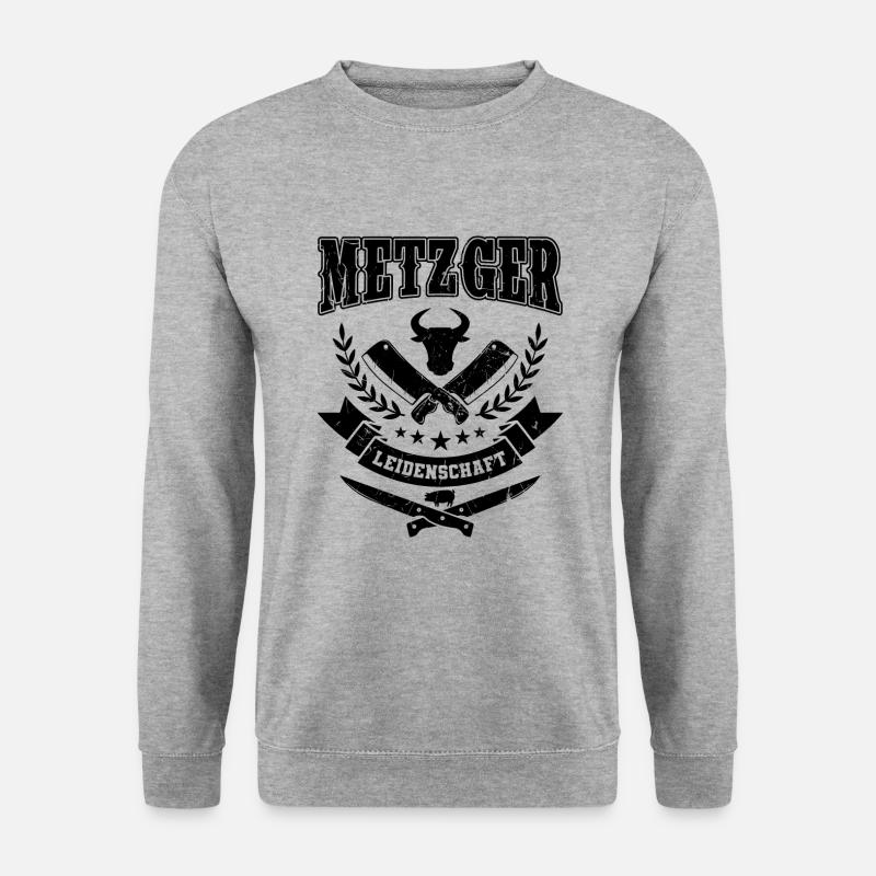 Metzger Spruch - Unisex Pullover - Weißgrau meliert