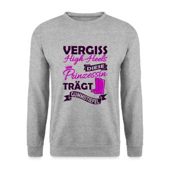 Landwirtin Bäuerin Spruch - Unisex Pullover - Weißgrau meliert - Vorne - Alina (178cm) & Michal (187cm)