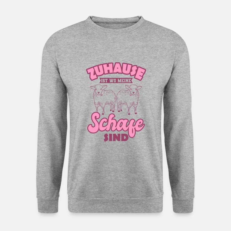Schafe Landwirtin Spruch - Unisex Pullover - Weißgrau meliert
