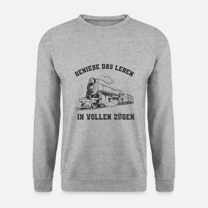 Eisenbahn - Unisex Pullover - Weißgrau meliert