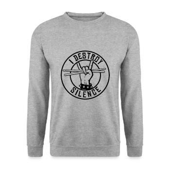 Pilons de batteur - Sweat-shirt Unisexe - gris chiné - Devant - Alina (178cm) & Michal (187cm)