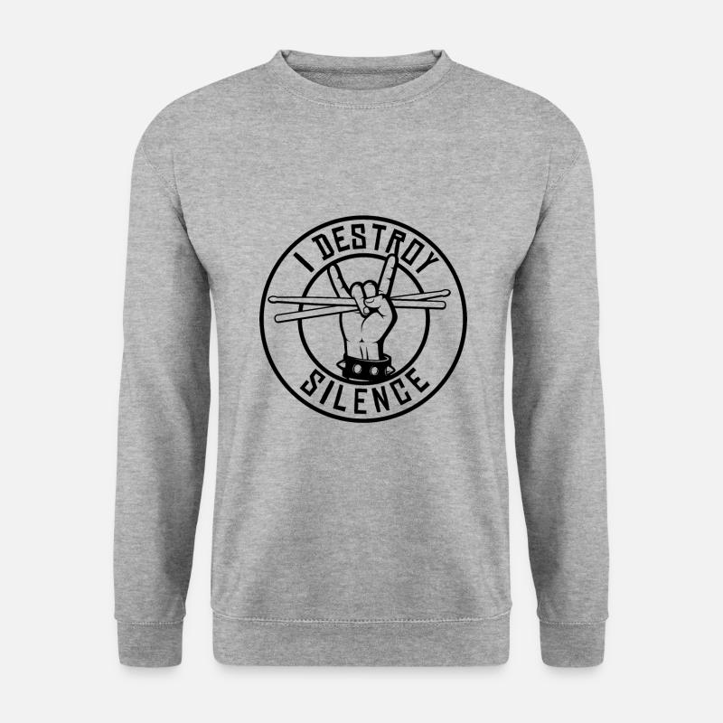 Schlagzeuger Drumsticks - Unisex Pullover - Weißgrau meliert