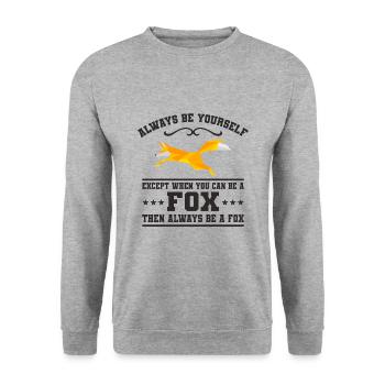 Fuchs - Unisex Pullover - Weißgrau meliert - Vorne - Alina (178cm) & Michal (187cm)