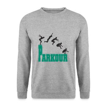 Parkour - Sweat-shirt Unisexe - gris chiné - Devant - Alina (178cm) & Michal (187cm)