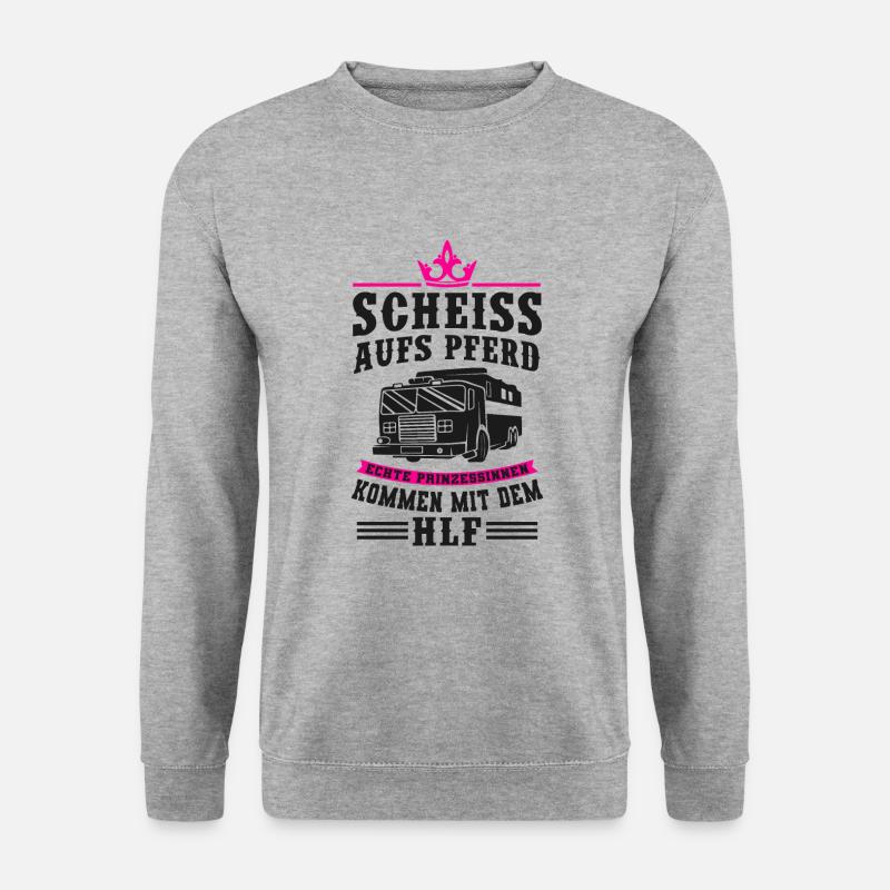 Feuerwehrfrau - Unisex Pullover - Weißgrau meliert