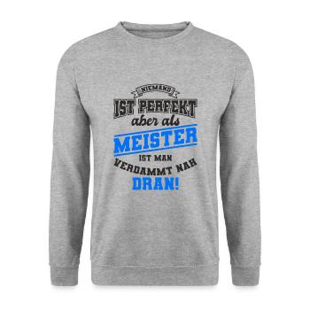 Handwerker Meister - Unisex Pullover - Weißgrau meliert - Vorne - Alina (178cm) & Michal (187cm)
