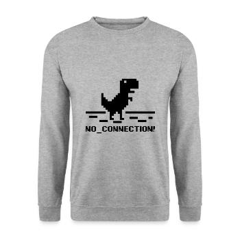 No Connection Dino - Unisex Sweatshirt - salt & pepper - Front - Alina (178cm) & Michal (187cm)