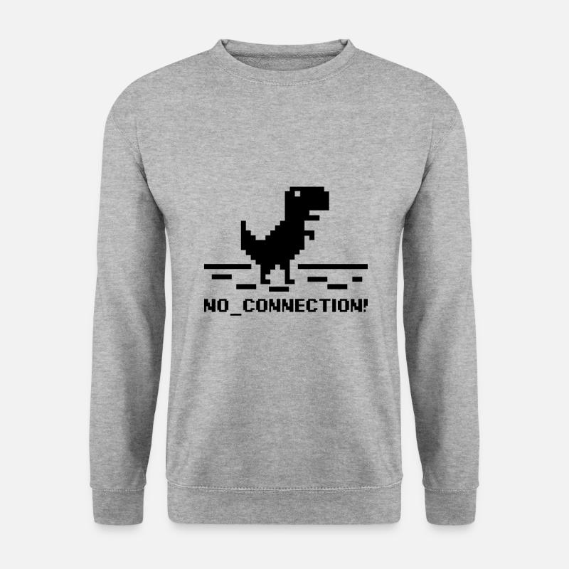 No Connection Dino - Unisex Pullover - Weißgrau meliert