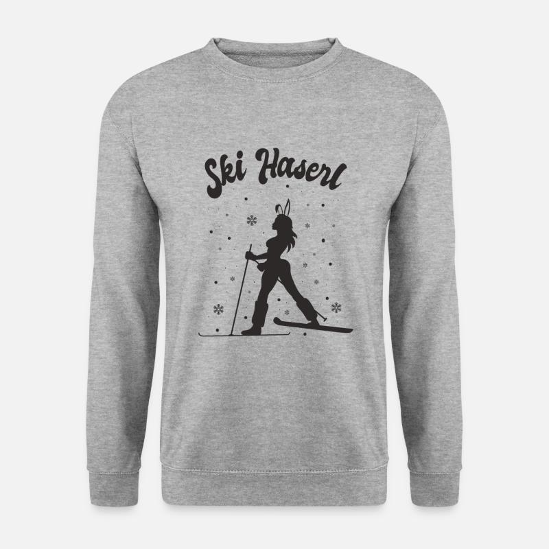 Ski Haserl - Unisex Pullover - Weißgrau meliert