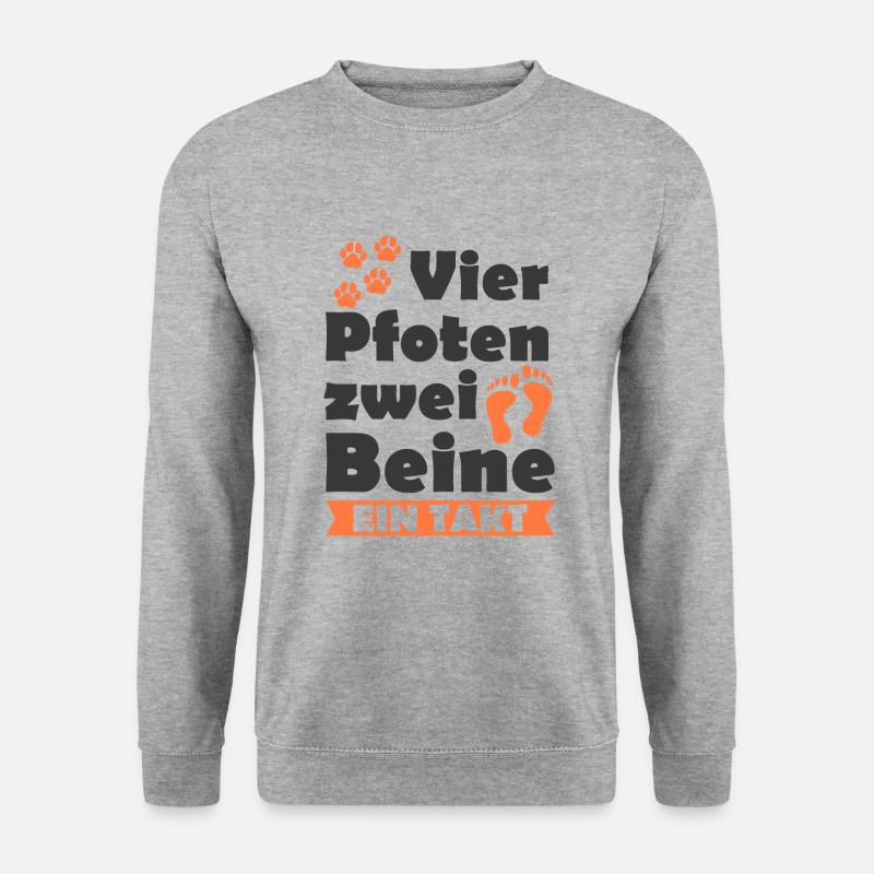 Hundeliebhaber Herrchen - Unisex Pullover - Weißgrau meliert