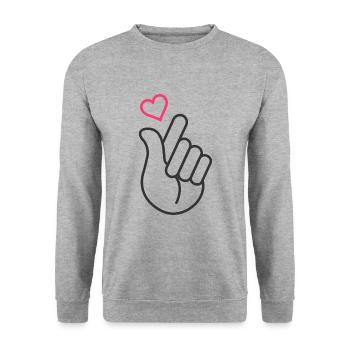 K-Pop - Unisex Sweatshirt - salt & pepper - Front - Alina (178cm) & Michal (187cm)