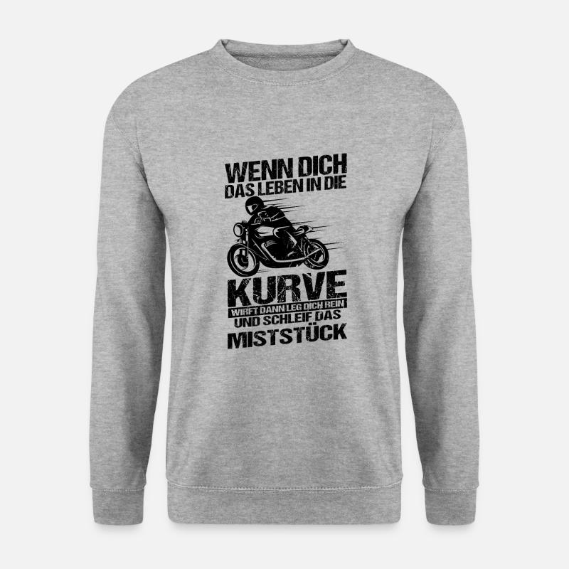 Motorrad Spruch - Unisex Pullover - Weißgrau meliert