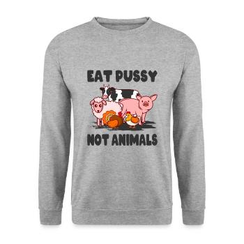 Militants végétaliens des droits des animaux - Sweat-shirt Unisexe - gris chiné - Devant - Alina (178cm) & Michal (187cm)