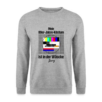 80er Jahre Kostüm - Unisex Pullover - Weißgrau meliert - Vorne - Alina (178cm) & Michal (187cm)