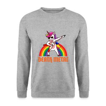 Death metal - Sweat-shirt Unisexe - gris chiné - Devant - Alina (178cm) & Michal (187cm)
