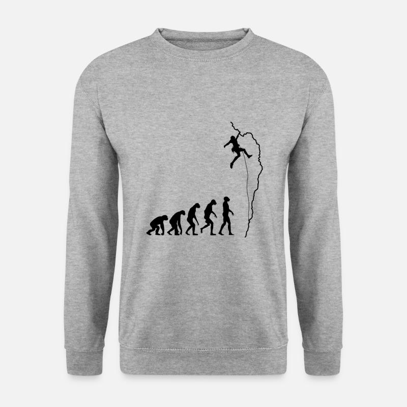Evolution de l'escalade - Sweat-shirt Unisexe - gris chiné