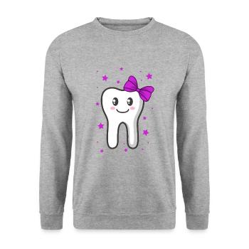 Tooth Fairy - Unisex Sweatshirt - salt & pepper - Front - Alina (178cm) & Michal (187cm)