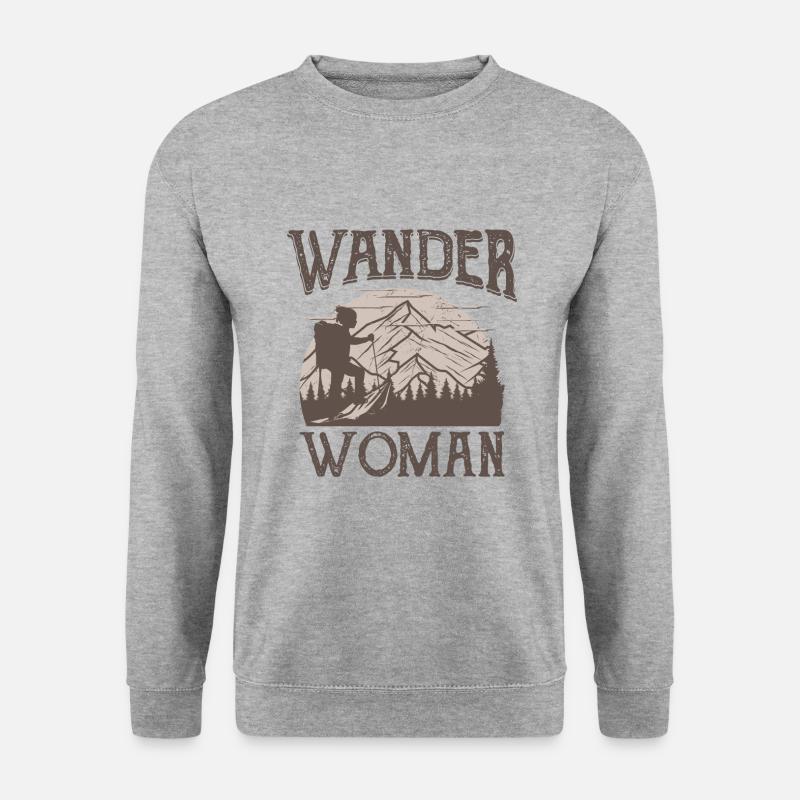 WANDER WOMAN Wandern - Unisex Pullover - Weißgrau meliert