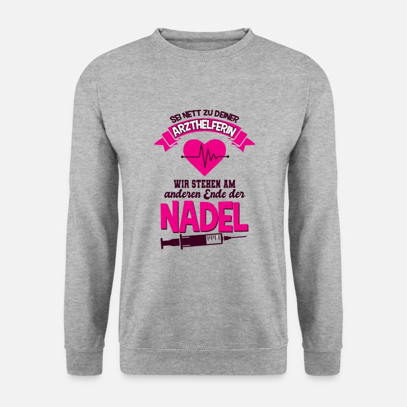 Arzthelferin - Unisex Pullover - Weißgrau meliert