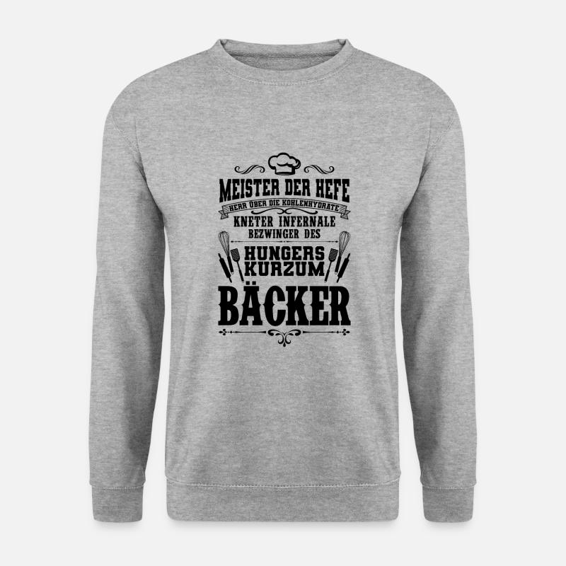 Bäcker - Unisex Pullover - Weißgrau meliert