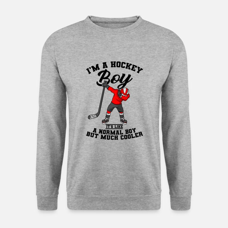 Eishockey - Unisex Pullover - Weißgrau meliert