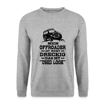 Geländewagen - Unisex Pullover - Weißgrau meliert - Vorne - Alina (178cm) & Michal (187cm)