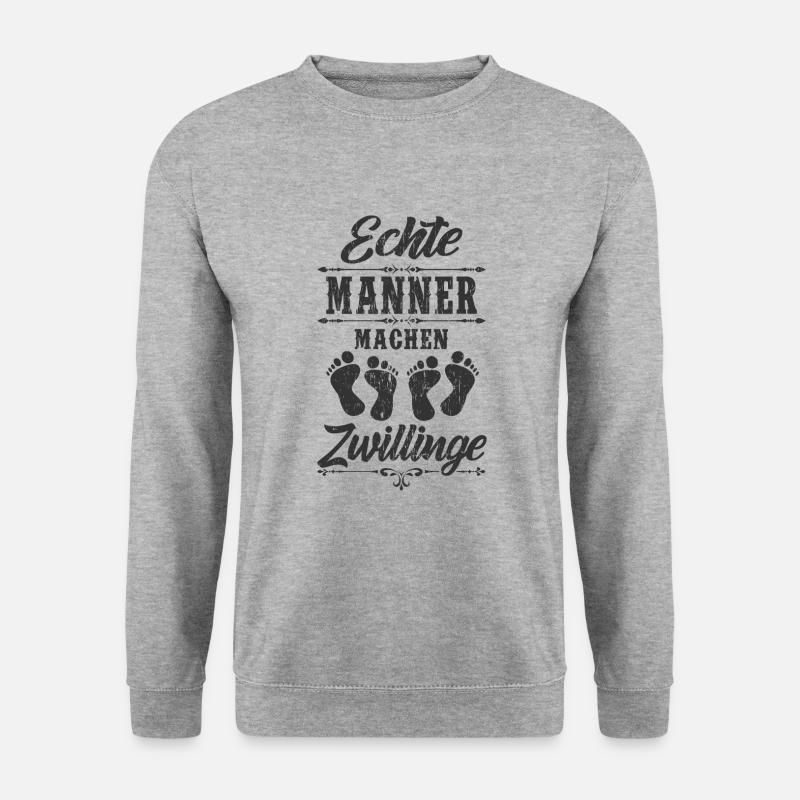Zwillinge - Unisex Pullover - Weißgrau meliert