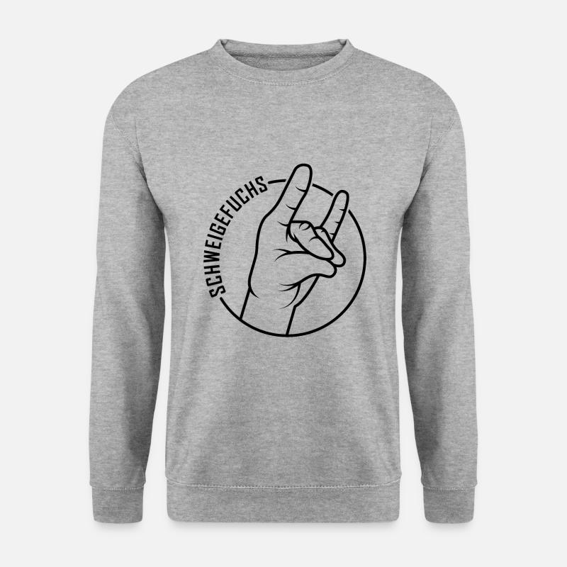 Schweigefuchs - Unisex Pullover - Weißgrau meliert