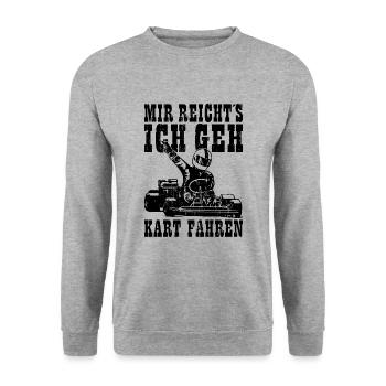 Go Kart - Unisex Pullover - Weißgrau meliert - Vorne - Alina (178cm) & Michal (187cm)