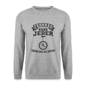 Einrad - Unisex Pullover - Weißgrau meliert - Vorne - Alina (178cm) & Michal (187cm)