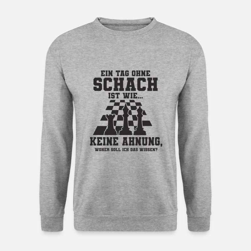 Schachspieler Spruch - Unisex Pullover - Weißgrau meliert