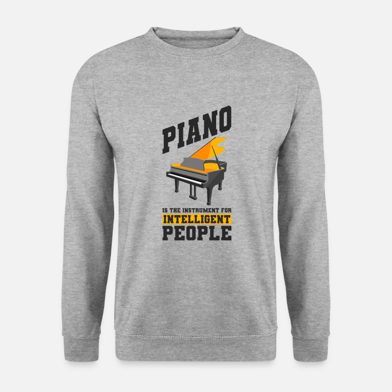 Klavier - Unisex Pullover - Weißgrau meliert
