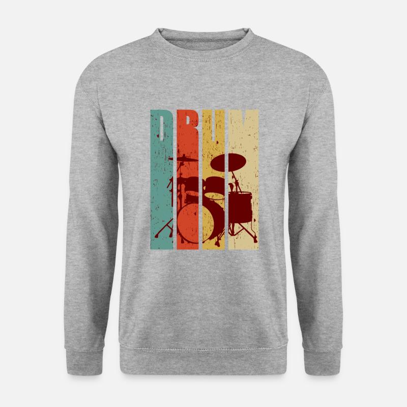 Schlagzeug - Unisex Pullover - Weißgrau meliert