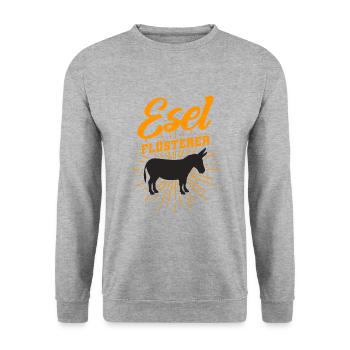 Esel - Unisex Pullover - Weißgrau meliert - Vorne - Alina (178cm) & Michal (187cm)