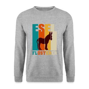 Esel - Unisex Pullover - Weißgrau meliert - Vorne - Alina (178cm) & Michal (187cm)