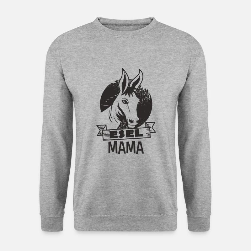 Esel Mama - Unisex Pullover - Weißgrau meliert