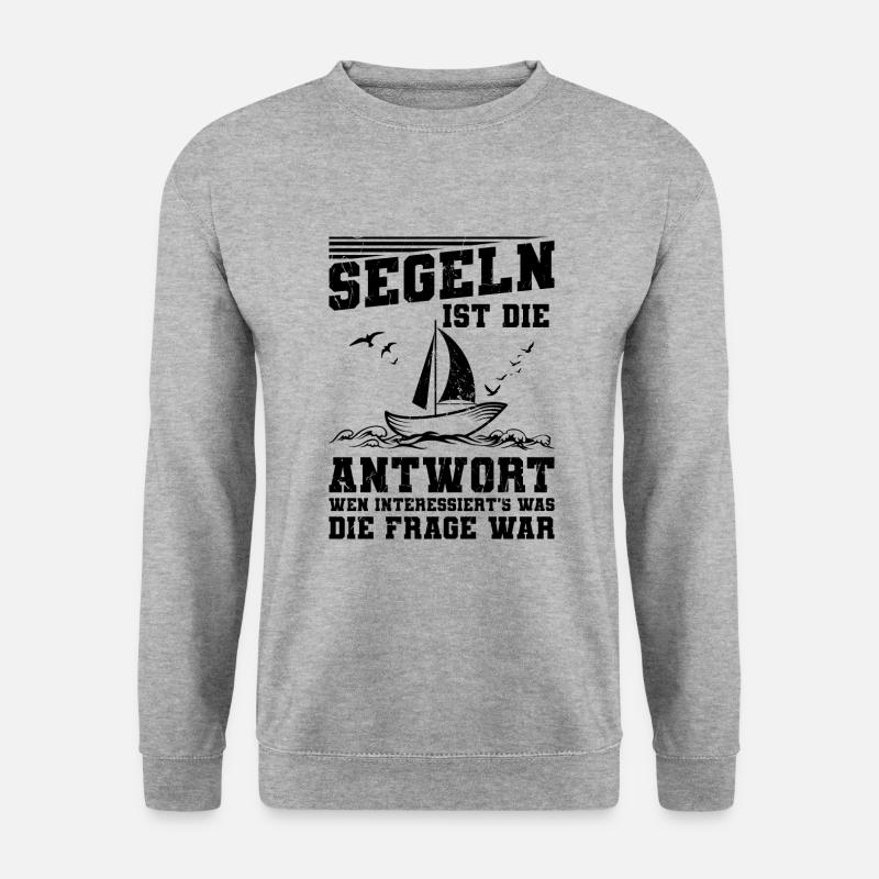 Segeln - Unisex Pullover - Weißgrau meliert