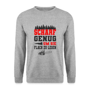 Holzfäller - Unisex Pullover - Weißgrau meliert - Vorne - Alina (178cm) & Michal (187cm)