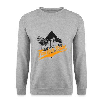 Trucker babe - Unisex Sweatshirt - salt & pepper - Front - Alina (178cm) & Michal (187cm)