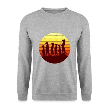 suricates - Sweat-shirt Unisexe - gris chiné - Devant - Alina (178cm) & Michal (187cm)