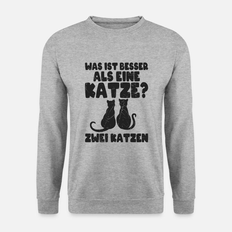 Katzenliebhaber - Unisex Pullover - Weißgrau meliert