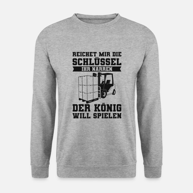 Gabelstapler - Unisex Pullover - Weißgrau meliert