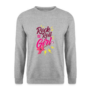Rock N roll Mädchen - Unisex Pullover - Weißgrau meliert - Vorne - Alina (178cm) & Michal (187cm)