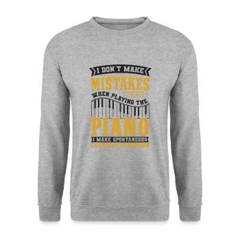 Klavier - Unisex Pullover - Weißgrau meliert - Vorne - Alina (178cm) & Michal (187cm)