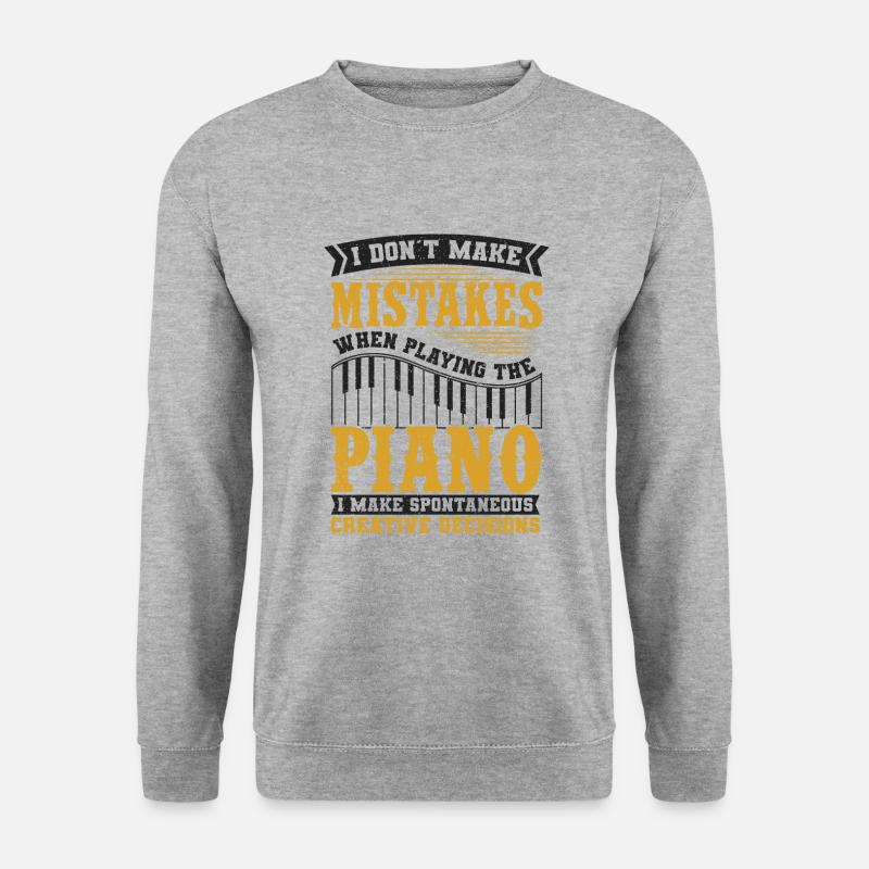 Klavier - Unisex Pullover - Weißgrau meliert