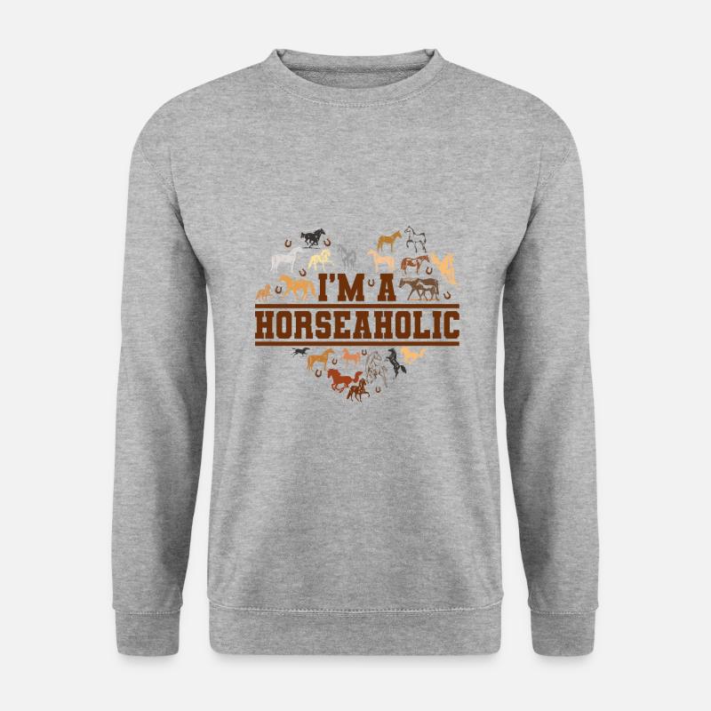 Pferdeliebhaber - Unisex Pullover - Weißgrau meliert