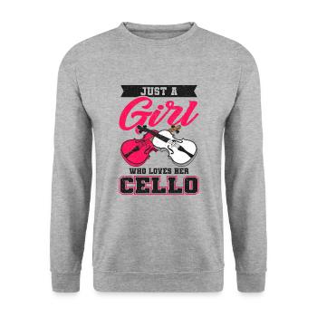Violoncelle - Sweat-shirt Unisexe - gris chiné - Devant - Alina (178cm) & Michal (187cm)