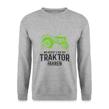 Traktor - Unisex Pullover - Weißgrau meliert - Vorne - Alina (178cm) & Michal (187cm)